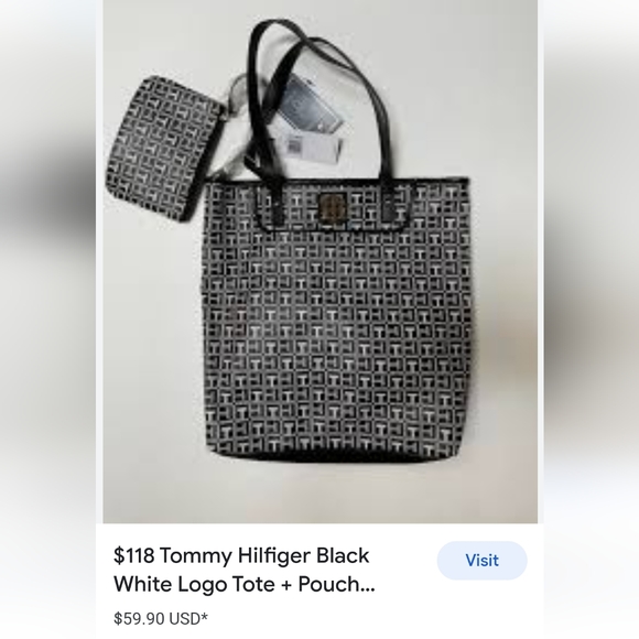 NWOT Tommy Hilfiger oversized shoulder/tote bag - Picture 9 of 9